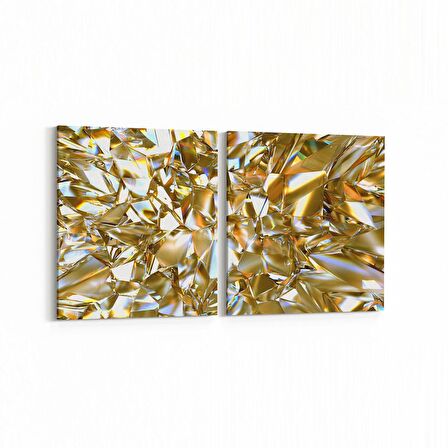 Olla 10085K2Y Abstract Görsel Kare 2'li Yatay Kanvas Tablo (Ölçü: 145X70)