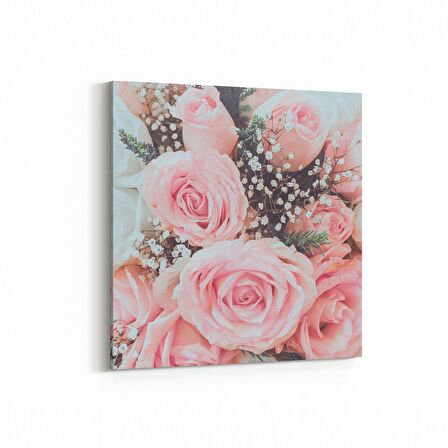 Olla 11602K Çiçek Görseli Kare Kanvas Tablo (Ölçü: 25X25)