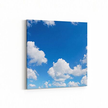 Olla 15447K Gökyüzü Bulut Görseli  Kare Kanvas Tablo (Ölçü: 25X25)
