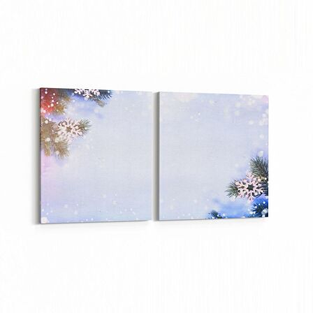 Olla 11745K2Y Orkide Çiçek Görseli 2'li Yatay Kanvas Tablo (Ölçü: 105X50)