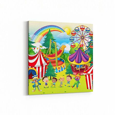 Olla 12776K Çocuk Odası Görseli Kare Kanvas Tablo (Ölçü: 25X25)