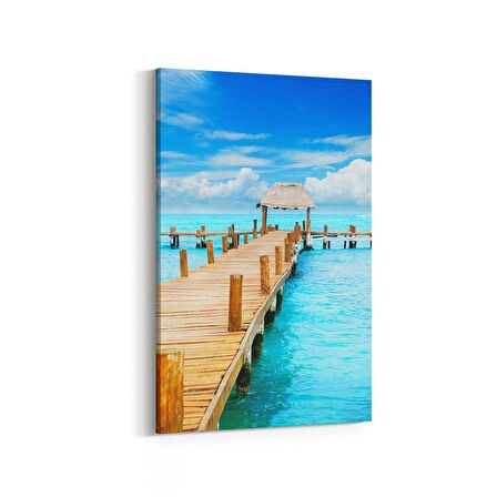 Olla 16338D Kumsal / Sahil Görseli Dikey Kanvas Tablo (Ölçü: 20X30)