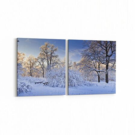 Olla 14587K2Y Doğa / Manzara Görseli Kare 2'li Yatay Kanvas Tablo (Ölçü: 85X40)