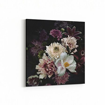 Olla 11768K Çiçek Görseli Kare Kanvas Tablo (Ölçü: 25X25)