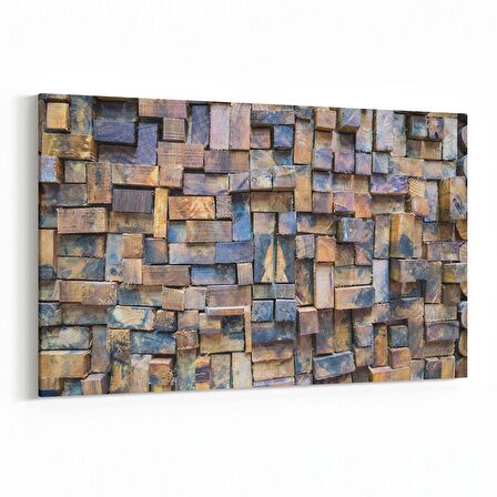 Olla 12024Y Ahşap Desen Görseli Yatay Kanvas Tablo (Ölçü: 120X80)