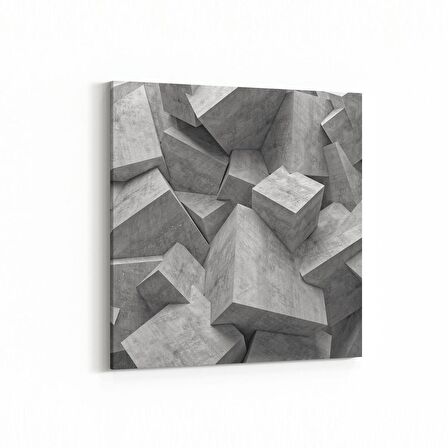Olla 10023K Abstract 3 Boyut Görsel Kare Kanvas Tablo (Ölçü: 25X25)