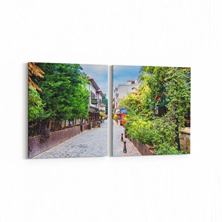 Olla 13375K2Y Doğa / Manzara Görseli Kare 2'li Yatay Kanvas Tablo (Ölçü: 125X60)