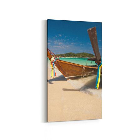 Olla 16610DD Kumsal / Sahil Görseli Dikey Dar Kanvas Tablo (Ölçü: 40X80)