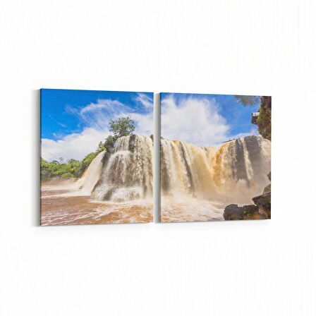 Olla 13193K2Y Doğa / Manzara Görseli Kare 2'li Yatay Kanvas Tablo (Ölçü: 105X50)