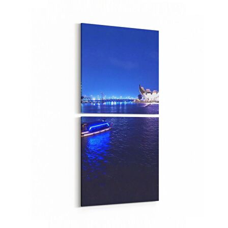 Olla 17937KD Yapı Görseli Kare 2'li Dikey Kanvas Tablo (Ölçü: 30X65)