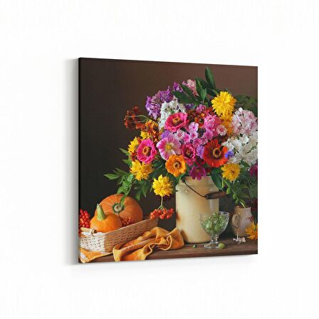 Olla 11780K Çiçek Görseli Kare Kanvas Tablo (Ölçü: 30X30)