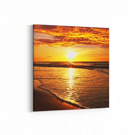 Olla 15899K Günbatımı Görseli Kare Kanvas Tablo (Ölçü: 25X25)