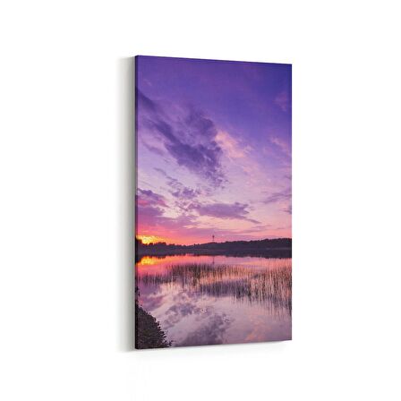 Olla 16036DD Günbatımı Görseli Dikey Dar Kanvas Tablo (Ölçü: 40X80)