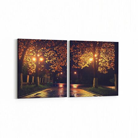 Olla 13843K2Y Doğa / Manzara Görseli Kare 2'li Yatay Kanvas Tablo (Ölçü: 105X50)