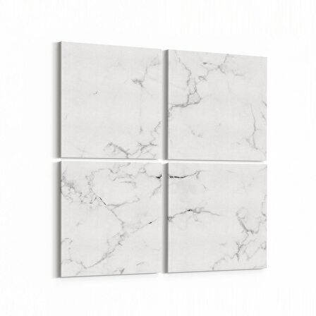 Olla 16701K4 Mermer Desen Görsel Kare 4'lü Kanvas Tablo (Ölçü: 145X145)