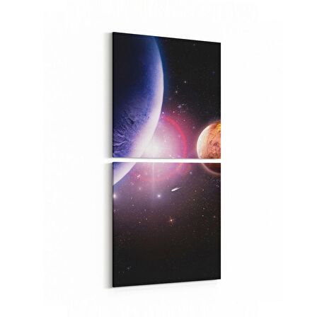 Olla 17596K2D Uzay Görseli Kare 2'li Dikey Kanvas Tablo (Ölçü: 30X65)
