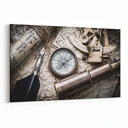 Olla 16184Y Harita Görseli Yatay Kanvas Tablo (Ölçü: 150X100)