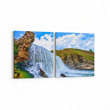 Olla 14387K2Y Doğa / Manzara Görseli Kare 2'li Yatay Kanvas Tablo (Ölçü: 145X70)