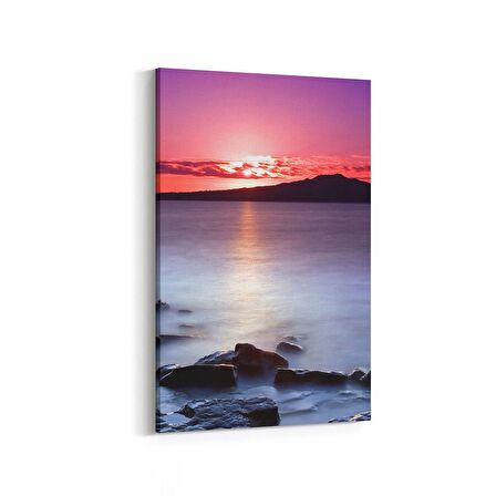 Olla 15974D Günbatımı Görseli Dikey Kanvas Tablo (Ölçü: 60X90)
