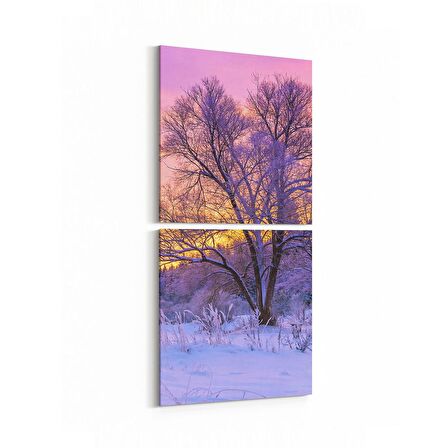 Olla 14479K2D Doğa / Manzara Görseli Kare 2'li Dikey Kanvas Tablo (Ölçü: 30X65)