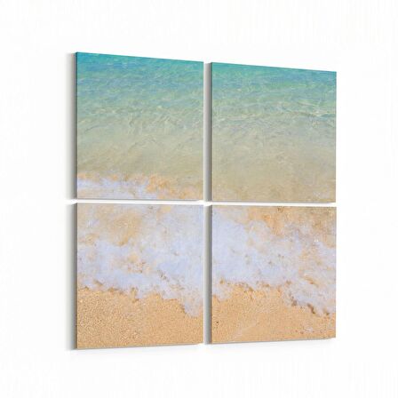 Olla 16434K4 Kumsal / Sahil Görseli Kare 4'lü Kanvas Tablo (Ölçü: 65X65)