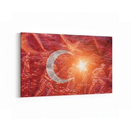 Olla 17559Y Türk Bayrağı Görseli Yatay Kanvas Tablo (Ölçü: 150X100)