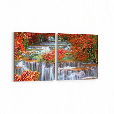 Olla 13724K2Y Doğa / Manzara Görseli Kare 2'li Yatay Kanvas Tablo (Ölçü: 65X30)