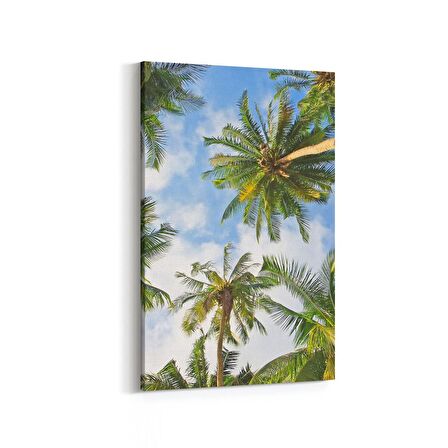 Olla 11501D Palmiye Ağacı Görseli Dikey Kanvas Tablo (Ölçü: 20X30)