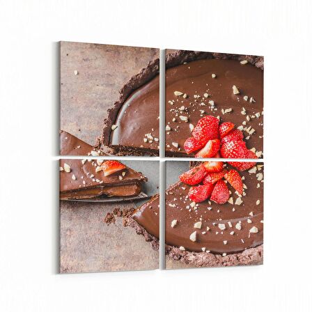 Olla 15216K4 Gıda Görseli Kare 4'lü Kanvas Tablo (Ölçü: 125X125)