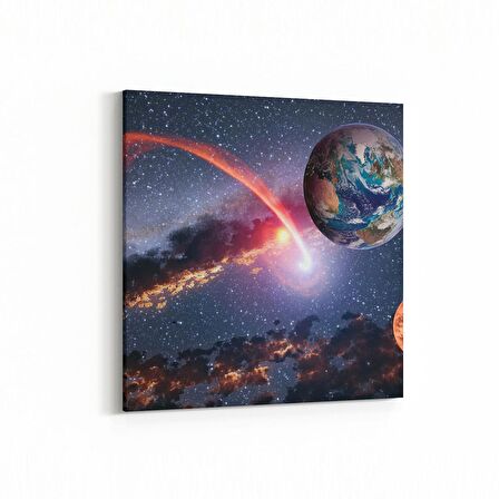 Olla 17673K Uzay Görseli Kare Kanvas Tablo (Ölçü: 100X100)