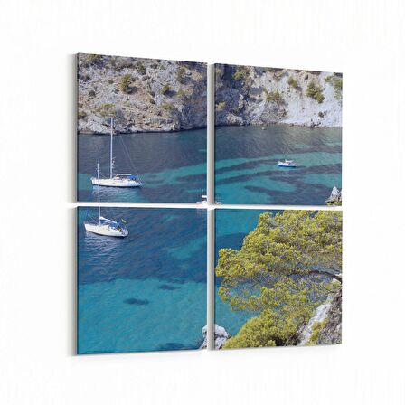 Olla 14044K4 Doğa / Manzara Görseli Kare 4'lü Kanvas Tablo (Ölçü: 145X145)