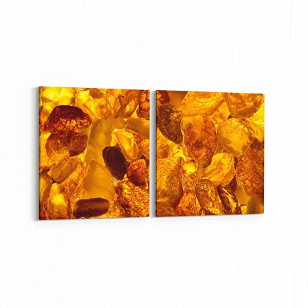 Olla 16703K2Y Mermer Desen Görsel Kare 2'li Yatay Kanvas Tablo (Ölçü: 85X40)