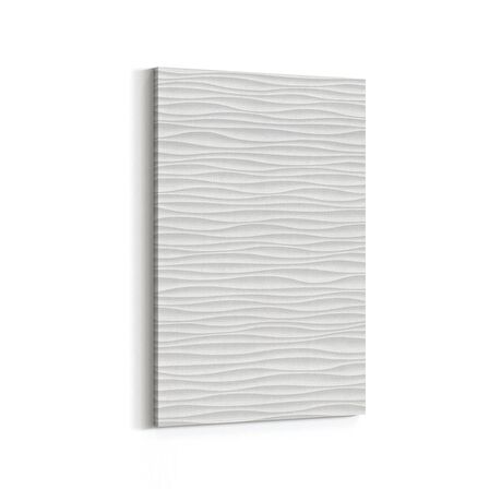 Olla 10452D Beyaz Kabartma Görseli Dikey Kanvas Tablo (Ölçü: 60X90)