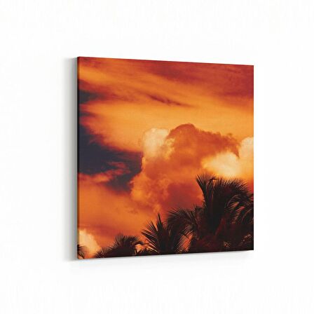 Olla 15933K Günbatımı Görseli Kare Kanvas Tablo (Ölçü: 25X25)