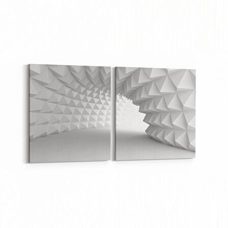 Olla 10439K2Y Abstract Tünel Görsel Kare 2'li Yatay Kanvas Tablo (Ölçü: 65X30)
