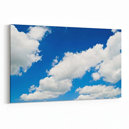 Olla 15402Y Gökyüzü Bulut Görseli  Yatay Kanvas Tablo (Ölçü: 120X80)