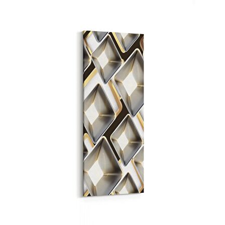 Olla 14887DI Geometrik Desen Görseli Dikey İnce Kanvas Tablo (Ölçü: 40X120)