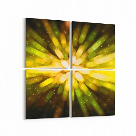 Olla 10343K4 Abstract Görsel Kare 4'lü Kanvas Tablo (Ölçü: 145X145)