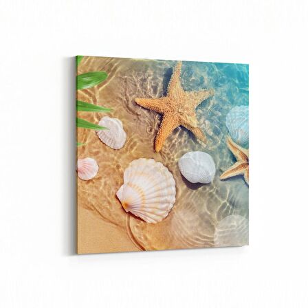 Olla 16363K Kumsal / Sahil Görseli Kare Kanvas Tablo (Ölçü: 100X100)