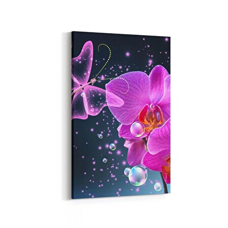 Olla 11756D Orkide Çiçek Görseli Dikey Kanvas Tablo (Ölçü: 60X90)