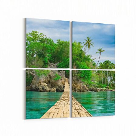 Olla 14195K4 Doğa / Manzara Görseli Kare 4'lü Kanvas Tablo (Ölçü: 125X125)