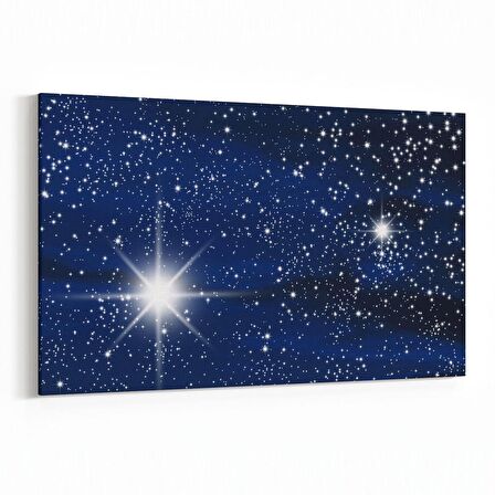 Olla 14739Y Gece Gökyüzü Görseli Yatay Kanvas Tablo (Ölçü: 30X20)