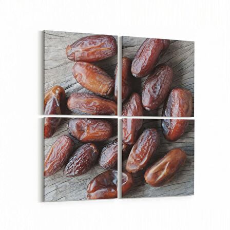 Olla 15008K4 Gıda Görseli Kare 4'lü Kanvas Tablo (Ölçü: 145X145)