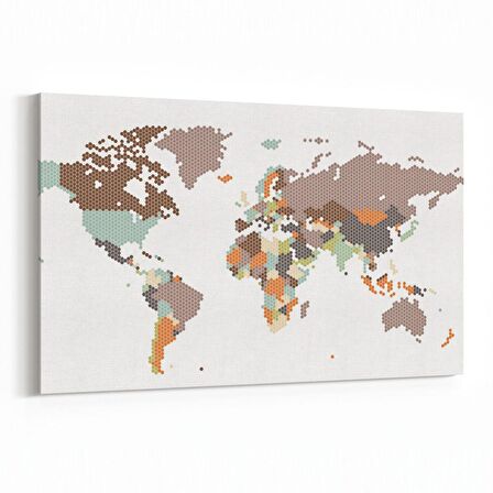 Olla 16228Y Harita Görseli Yatay Kanvas Tablo (Ölçü: 70X50)