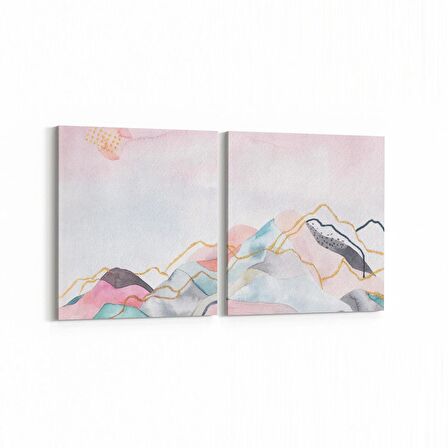 Olla 12814K2Y Çocuk Odası Görseli 2'li Yatay Kanvas Tablo (Ölçü: 85X40)