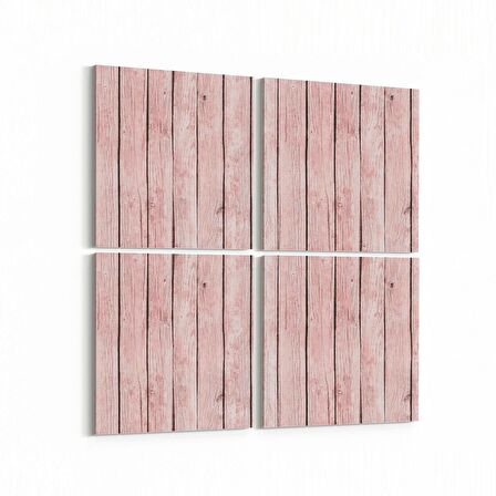 Olla 12005K4 Ahşap Desen Görseli Kare 4'lü Kanvas Tablo (Ölçü: 145X145)