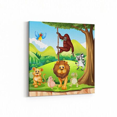 Olla 12716K Çocuk Odası Görseli Kare Kanvas Tablo (Ölçü: 30X30)