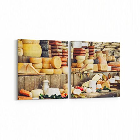 Olla 15167K2Y Gıda Görseli Kare 2'li Yatay Kanvas Tablo (Ölçü: 65X30)