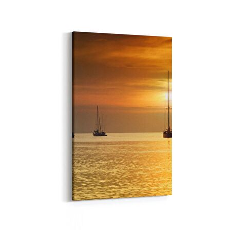 Olla 15926D Günbatımı Görseli Dikey Kanvas Tablo (Ölçü: 80X120)