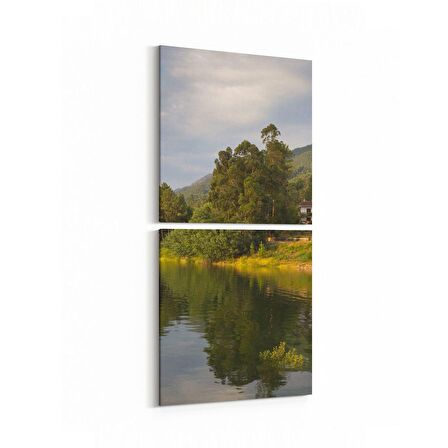 Olla 14073K2D Doğa / Manzara Görseli Kare 2'li Dikey Kanvas Tablo (Ölçü: 30X65)